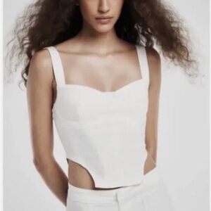 Zara denim corset top Size XS White Crop Jean